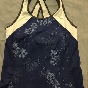 Womens Tek Gear Racer Back Lined Tank Top Size (L)  Multi Color Periwinkle